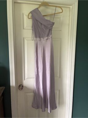 Ted Baker One-Shoulder Lilac Satin Gown